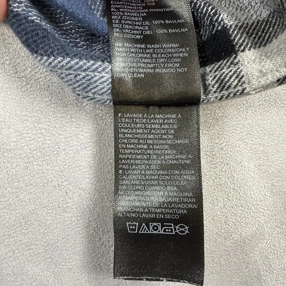 The North Face Men's L Plaid Flannel Shirt Blue Gray Tan Long Sleeve Button Up